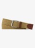 Gevlochten riem met details van leer - Timber Brown