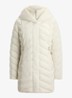 Gewatteerde jas met capuchon - Creme