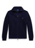 Grofgebreid vest in wolblend met logoborduring - Donkerblauw