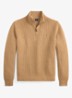 Grofgebreide trui in wolblend met halve rits - New Camel Melange-22RW / Beige