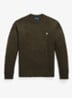 Grofgebreide trui in wolblend met logo - Olive Brown Marl / Bruin