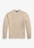 Grofgebreide trui in wolblend met logo - Oatmeal Marl / Beige