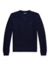 Grofgebreide trui in wolblend met logoborduring - Hunter Navy / Donkerblauw