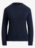Grofgebreide trui met ingebreid patroon - Shadow Navy / Donkerblauw