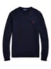 Grofgebreide trui met logoborduring - Patterned - Navy / donkerblauw