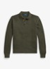 Grofgebreide trui van wol met halve rits - Cargo Olive Heather / Olijfgroen