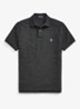 Custom slim fit polo van piqué katoen - Black Marl Heather / Donkergrijs