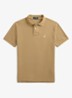 Custom slim fit polo van piqué katoen - Cafe Tan / Bruin