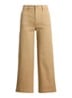 High waist flaired fit cropped chino met steekzakken - Birch Tan / Beige
