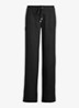 High waist loose fit pantalon van linnen - Polo Black / Zwart