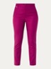 High waist slim fit cropped pantalon met steekzakken - Donkerroze