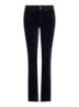High waist slim fit jeans van corduroy - Lauren Navy / Blauw