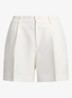 High waist straight fit korte broek in linnenblend - Wit