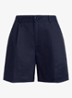 High waist straight fit korte broek in linnenblend - Lauren Navy / Donkerblauw