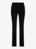 High waist straight fit pantalon van fluweel met steekzakken - Black Velvet / Zwart
