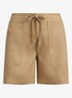 High waist wide fit korte broek van linnen - Birch Tan / Beige