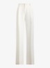 High waist wide fit pantalon in linnenblend - Wit