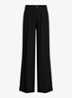 High waist wide fit pantalon met steekzaken - Zwart
