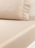 Hoeslaken van katoensatijn 624TC, hoekhoogte 33 cm - Creme