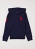 Hoodie met logoborduring - Donkerblauw