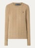 Julianna kabelgebreide pullover in kasjmieblend met logoborduring - Camel