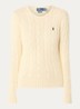 Julianna kabelgebreide pullover met logoborduring - Creme