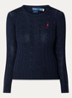 Julianna kabelgebreide pullover met logoborduring - Donkerblauw