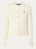 Kabelgebreid vest in kasjmierblend - Creme