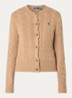 Kabelgebreid vest in kasjmierblend - Camel