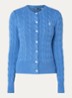 Kabelgebreid vest met logoborduring - Blauw