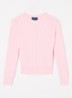 Kabelgebreid vest met logoborduring - Lichtroze