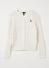 Kabelgebreid vest met logoborduring - Beige