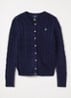 Kabelgebreid vest met logoborduring - Donkerblauw