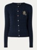 Kabelgebreid vest met logoborduring - Lauren navy / donkerblauw