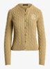 Kabelgebreid vest met logoborduring - Birch tan / beige
