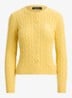 Kabelgebreid vest met logoborduring - Lemon Sorbet / Geel