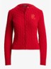 Kabelgebreid vest met logoborduring - Cruise Red / Rood