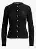 Kabelgebreid vest met logoborduring - Zwart