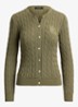 Kabelgebreid vest met logoborduring - Light Agave / Groen