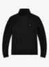 Kabelgebreide coltrui in kasjmierblend - Polo Black / Zwart