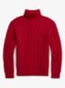 Kabelgebreide coltrui in kasjmierblend - Park Ave Red / Rood