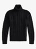 Kabelgebreide coltrui in kasjmierblend - Polo Black / Zwart
