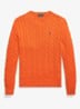 Kabelgebreide katoenen trui - Sailing Orange-36PH