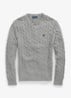 Kabelgebreide katoenen trui - Fawn Grey Heather / Grijs