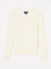 Kabelgebreide pullover met logoborduring - Gebroken wit