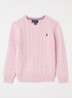 Kabelgebreide pullover met logoborduring - Roze