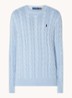 Kabelgebreide pullover met logoborduring - Bleubell-2XVO