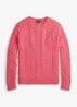 Kabelgebreide pullover met logoborduring - Pale Red-337Z