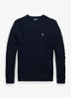 Kabelgebreide pullover met logoborduring - Hunter Navy C8135-ZX6S