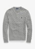 Kabelgebreide pullover met logoborduring - Fawn Grey Heather / Grijs